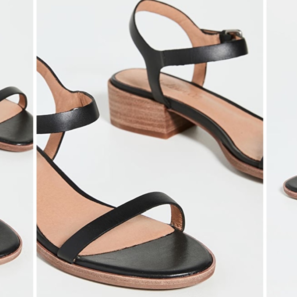 Madewell black leather Louise sandals with ankle strap 8.5 - Picture 2 of 13